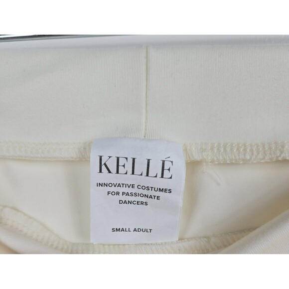 Kelle Leggings Size Small Adult Ivory Color Dancer Pants Slit Front - Picture 4 of 7
